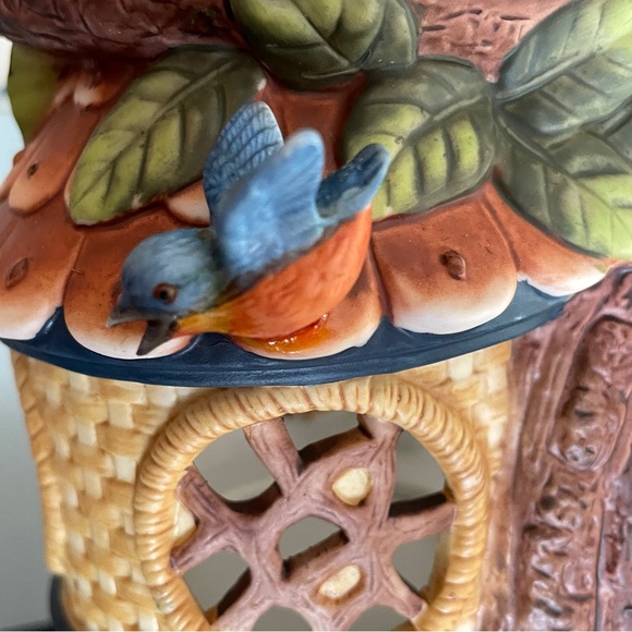PARTYLITE Porcelain Tealight Candle Holder Tree Top Inn Bird Birdhouse NEW BOX - Picture 10 of 11